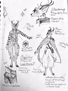 Fursona art depicting myself as both an anthro Michigan white-tailed deer, and as an Arceyana