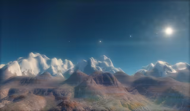 A mountain range on Amana