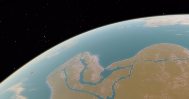 A closer view of the planet.