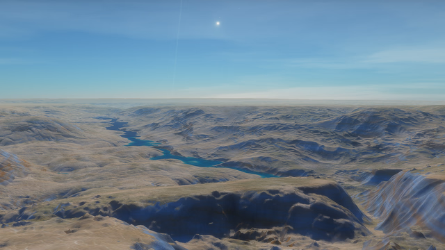 A river snakes through the only arid region on the planet