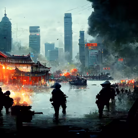 The Battle of Cors Tairane, Eastern Commercial District, Tairane Armed Forces switching positions, 2150 CE