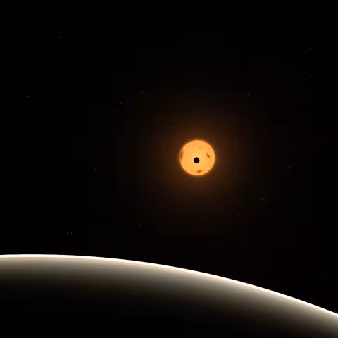 Ekre transiting Yazera's disk, as viewed from Saras.