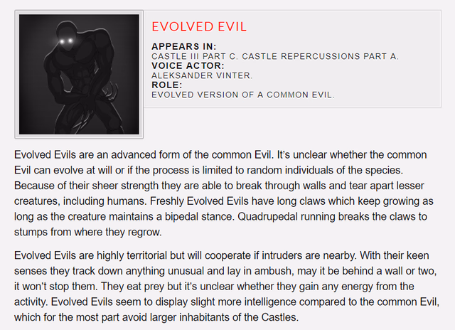 "Evolved Evils:" Creature type