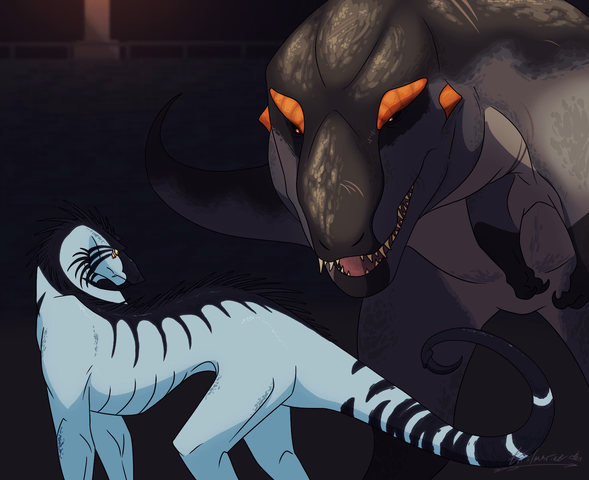 Zoro and Mudskipper from a feral AU (Art by Avrilmarine)