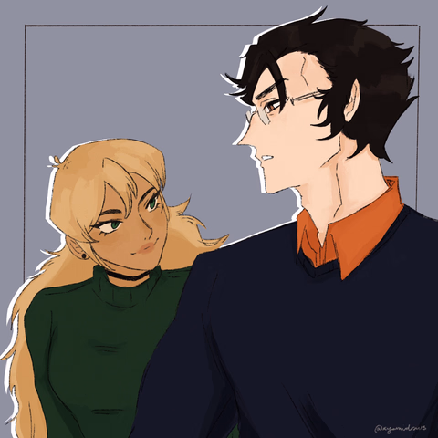 Zoro and Ophelia from a Human AU