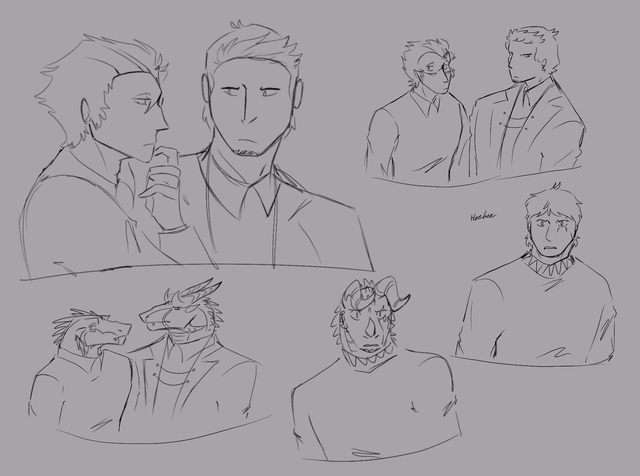 Zoro and Regulus from a Human AU (Art by Avrilmarine)