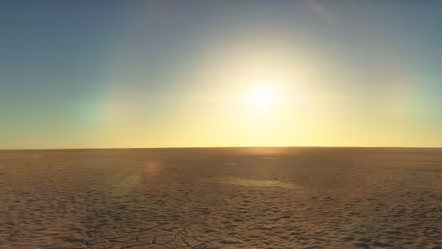 One a few basins on the planet. The sun appears stationary due to tidal locking.