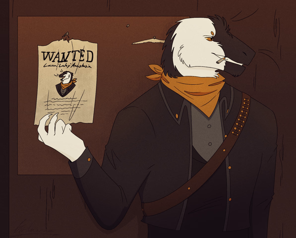 Lucky from a Western-style AU (Art by Avrilmarine)
