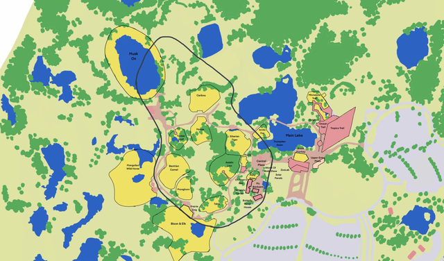 A map of the zoo in 1987