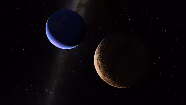 Oonik’uuwo and another moon with the Milky Way Galaxy in the background