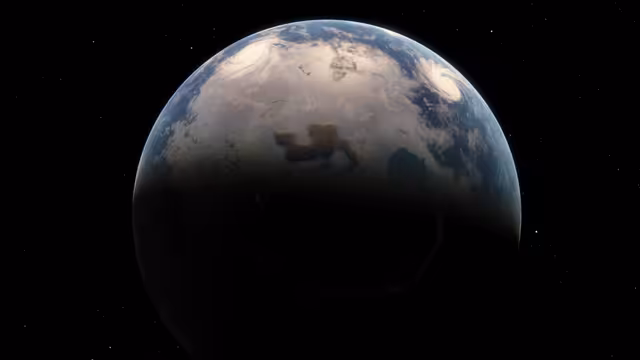 Two visible storms taken from polar orbit