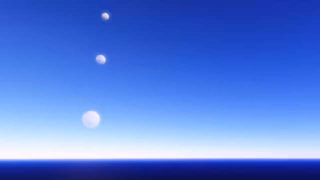 Woake's three moons from sea level.