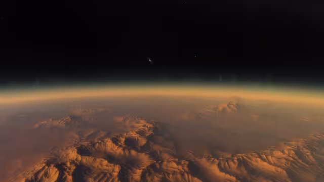 Skanian mountain range, aurora and the Andromeda galaxy.