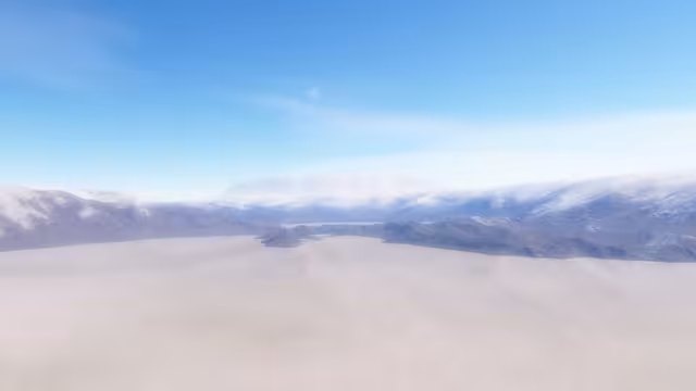 A mountain range that reaches high above the main layer of clouds. Very little vegetation exists here due to the thin atmosphere.