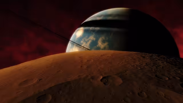 Owka as viewed from its closest moon.