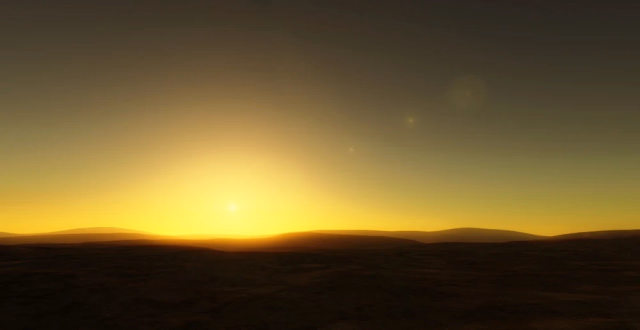 The first sunset experienced on the planet