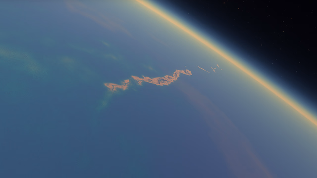 The Riprus Islands as seen from space, this odd chain of islands is home to many unique and strange creatures