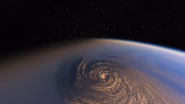 A hurricane raging with winds over 200 mph.