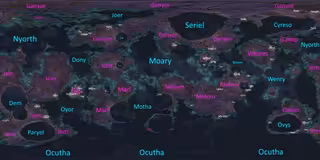 Map of Tiafe in 100,000 CE