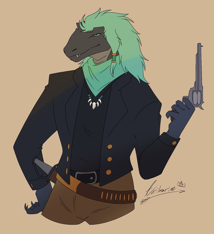 Aqua from a Western style AU (Art by Avrilmarine)